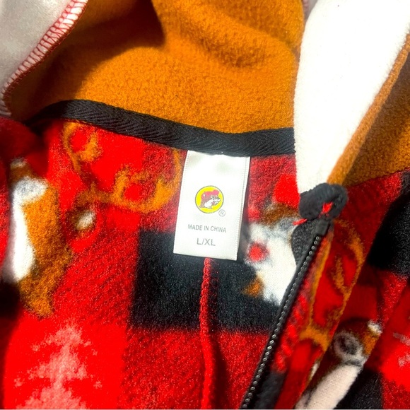 Buc-ee’s Unisex Size L/XL Onesie Beaver Hoodie/Tail Zip Up Pajama Lounge Pockets - Picture 10 of 11